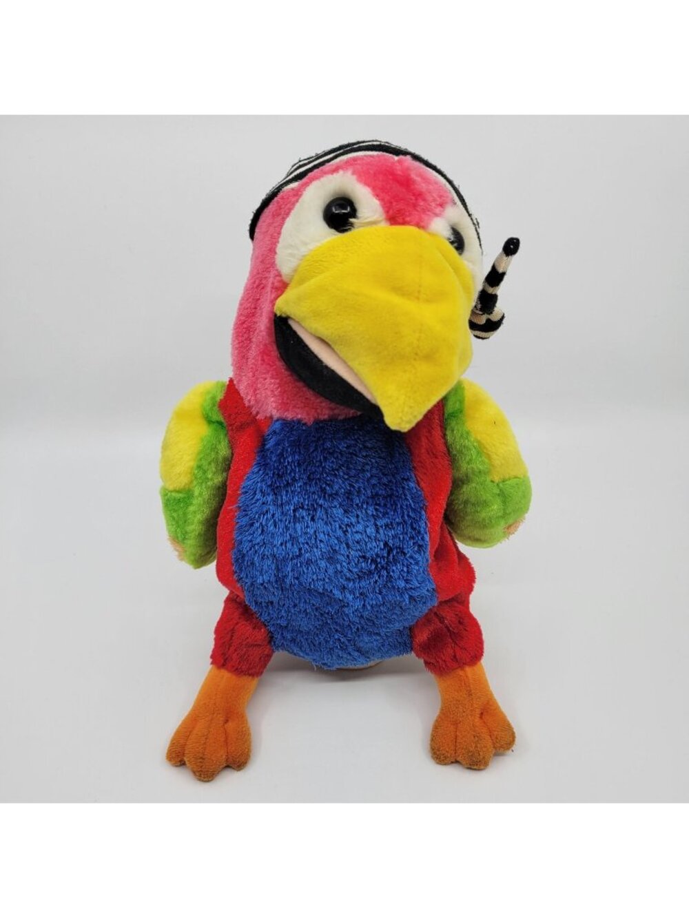 Vintage Parrot Hand Puppet Pirate Bandana Multicolored Bright Colorful